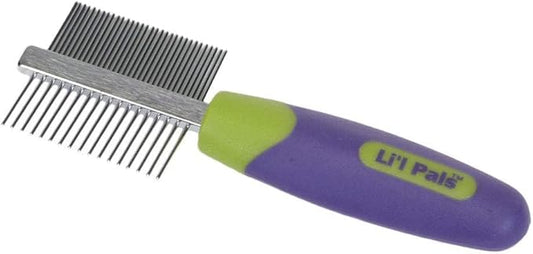 Coastal Pet Li'l Pals Double-Sided Dog Comb - Tick & Flea Comb - Dog Grooming Brush for Small Breeds & Puppies - One Size