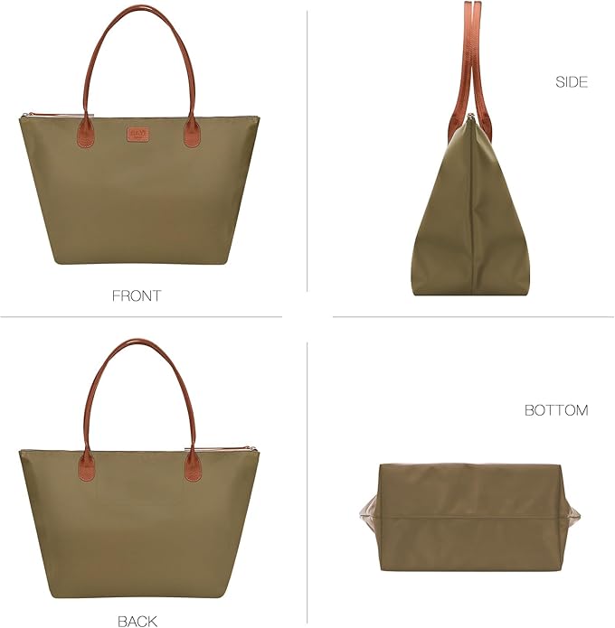 Nylon Tote Bag for Women, Large Foldable Weekend Hobo Purses for Women, Shoulder Tote Handbags with Zipper | Nylon, Large, Foldable, Weekend, Tote, with Zipper