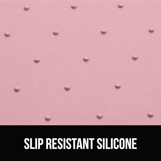 GORILLA GRIP 100% Waterproof Raised Edge BPA Free Silicone Pet Feeding Mat, Dog Cat Food Mats Contain Spills Protects Floors, Placemats for Cats and Dogs Water Bowl, Pets Accessories 23x15 Pink