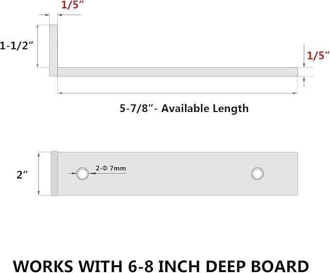 4-Pack 6 Inch Floating Shelf Brackets, Heavy Duty Hidden Shelves Bracket for Small Shelf, Kitchen Shelf, Nursery Shelf, Black Powder Coated Steel