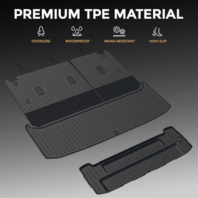 Cargo Mat for 2022-2025 Nissan Pathfinder 7/8 Passenger Accessories, Full Coverage All Weather TPE Protector Cargo Mat with Backrest Mat Trunk Mat Cargo Liner for Nissan Pathfinder Accessories