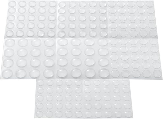Cabinet Bumpers Soft Self-Adhesive Clear Rubber Bumper- Cabinet Door Dots Clear Stoppers Furniture Noise Reducing Silicone Rubber Pads Extremely Durable(182Pcs)
