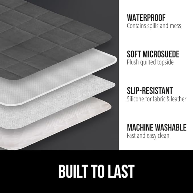 GORILLA GRIP Patented Waterproof Slip-Resistant Oversized 78” Sofa Protector Cover, for Leather or Fabric Couch Cushion, Large Microsuede Furniture Covers Pets, Machine Washable Slipcover, Charcoal