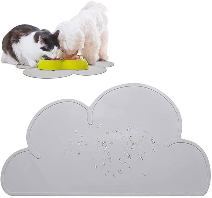 JiangYanus Dog Food Mat, Waterproof Dog Bowl Mat, Silicone Pet Feeding Mat for Food and Water Bowls, Nonslip Cats and Dogs Food Placemat Tray, Raised Edges to Prevent Water Spills on Floors