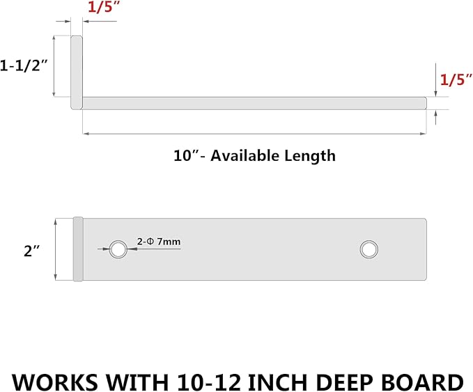 8-Pack 10 Inch Floating Shelf Brackets, Heavy Duty Hidden Shelves Bracket for Small Shelf, Kitchen Shelf, Nursery Shelf, Black Powder Coated Steel