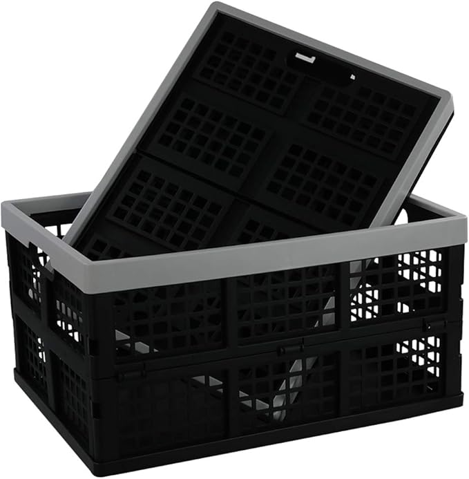 Doryh 34-Liter Collapsible Storage Crates/Stackable Storage Container Basket, Set of 4
