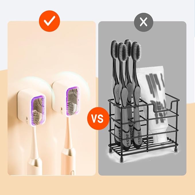 3PCS Dustproof Toothbrush Holders for Bathroom, Wall Mounted Toothbrush Holder with Cover, Toothbrush Travel Container Detachable and Single Toothbrush Dispenser for Bathroom, Family, Travel