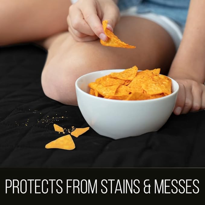 Sofa Shield Armchair Slip Cover with Patented Strap, Cushion Protector, US Designed Reversible Stain and Dog Tear Resistant Slipcover, 23 inch Seat, Washable Covers for Dogs Pets, Black Gray