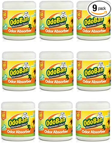 OdoBan Solid Odor Absorber Eliminator for Home and Small Spaces, Citrus Scent, 14 Ounces Each, 9-Pack