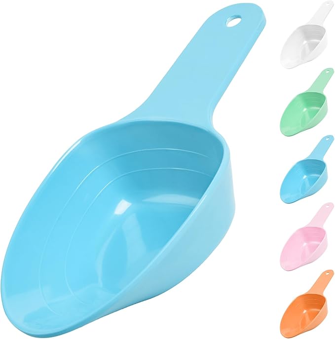 FURMYLOVE Dog Food Scoop-Melamine Pet Food Measuring Cup - 1 Cup 1/2 Cup 1/4 Cup Dog Cat Bird and Rabbit Food Feeding Scoop Dishwasher Safe -Blue