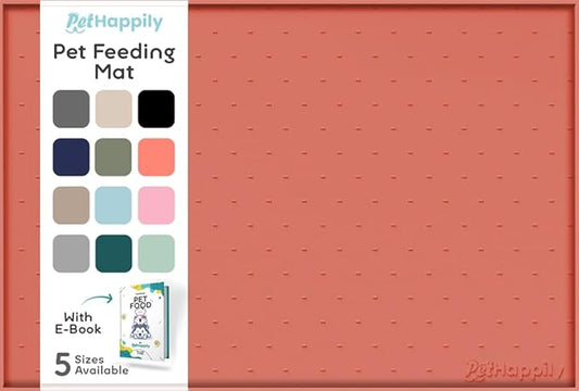 Dog Food Mat - Raised Edges Dogs Mat for Food and Water Prevent Spill, Waterproof Cat Food Mats Protect Floors, Easy Clean Dog Bowl Mats for Food and Water, Silicone Pet Food Tray