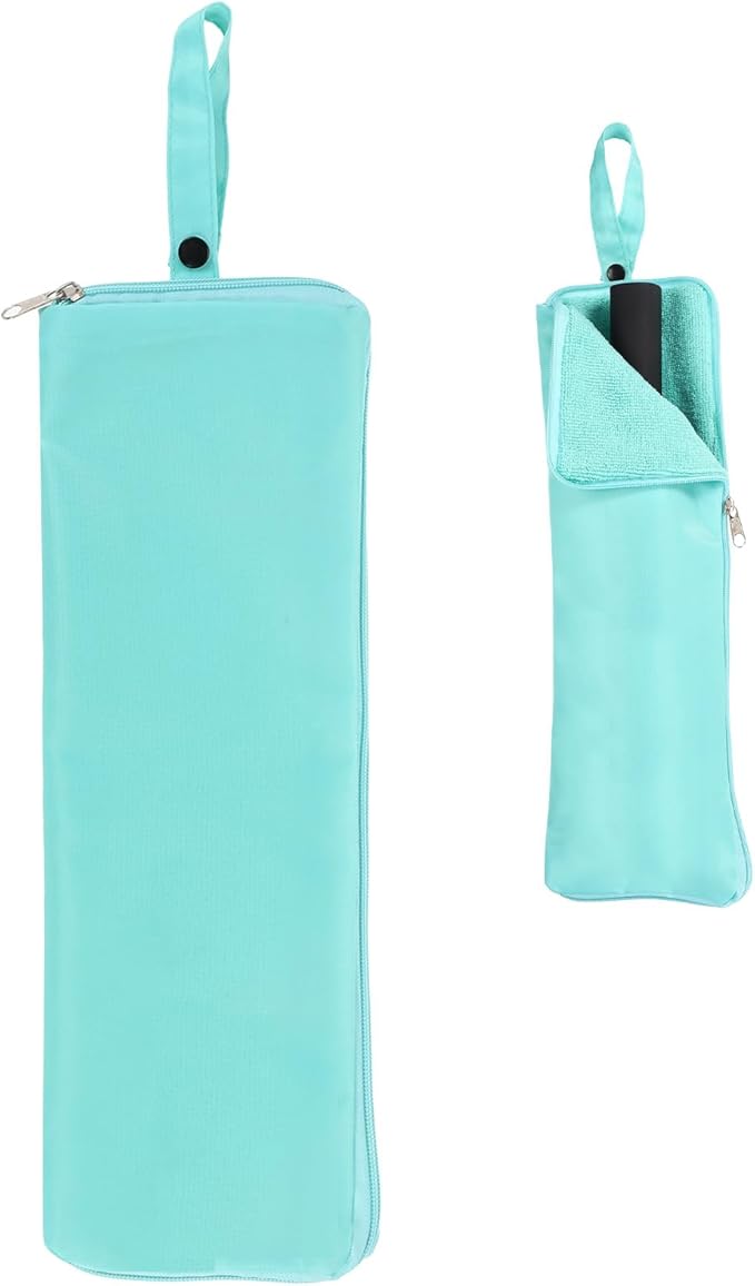 uxcell Wet Umbrellas Bag, 15 x 5 Inch Waterproof Oxford Cloth Reversible Umbrellas Sleeve Cover Portable Waterproof Case for Wet Travel Folding Umbrellas Travel Home Outdoor, Light Blue