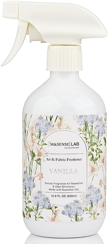 ‌M&SENSE Air & Fabric & Pet Odor Eliminator Spray - 16.9oz Large Size Natural Safe Air Freshener Vanilla Scented Deodorizer for Home Eliminates Smoke & Musty Smells, Ideal for Kitchen & Living Spaces