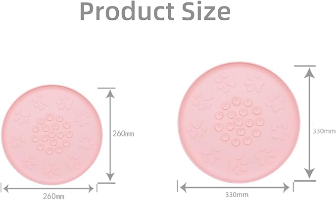 Silicone Non-Slip Mat for Pet Bowl,Basic Non-Slip Pad for Dog Bowl or Cat Bowl with Double Sided Anti-Slip Suction Cup Rotundity Bowl Pad (Gray, S-Diameter 26cm)