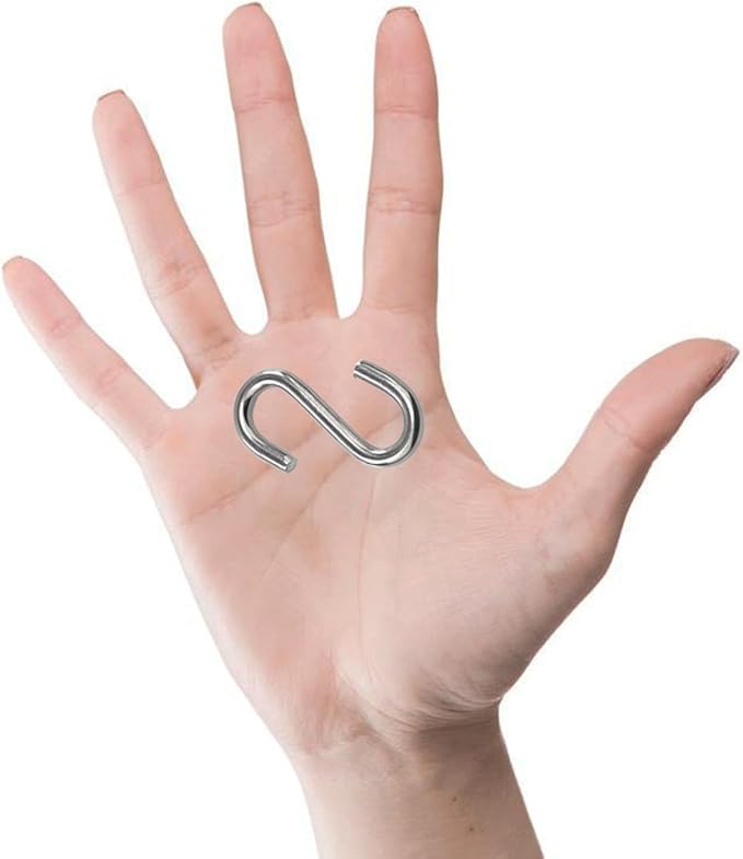 50 Pcs Heavy Duty S Hooks for Hanging, 304 Stainless Steel S Shaped Hooks, 2 in Long Metal Hangers Hanging Hooks for Kitchen, Work Shop, Bathroom, Garden, Max 176 Lbs
