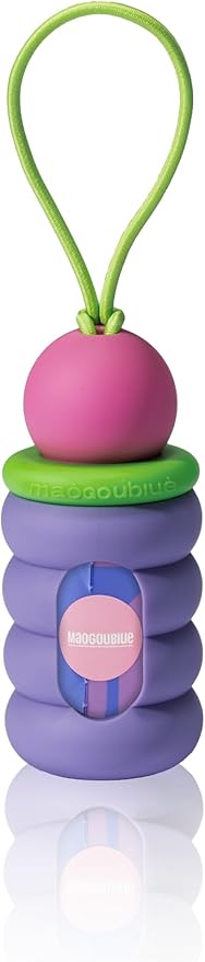 Maogoublue Dog Waste Bag Dispenser Pet Poop Bags Holder for Leash Lightweight Doggie Waste Bags Dispensers with Leash Attachment Includes 15 Bags (Purple)