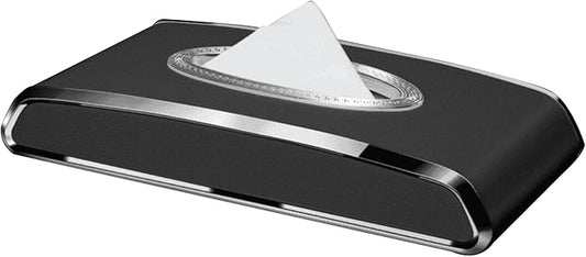 Leather car Tissue Holder for car Interior, Multi-Function car Visor Tissue Holder, Armrest & Back Seat Tissue Box for car, car Kleenex Holder (Black Flat)