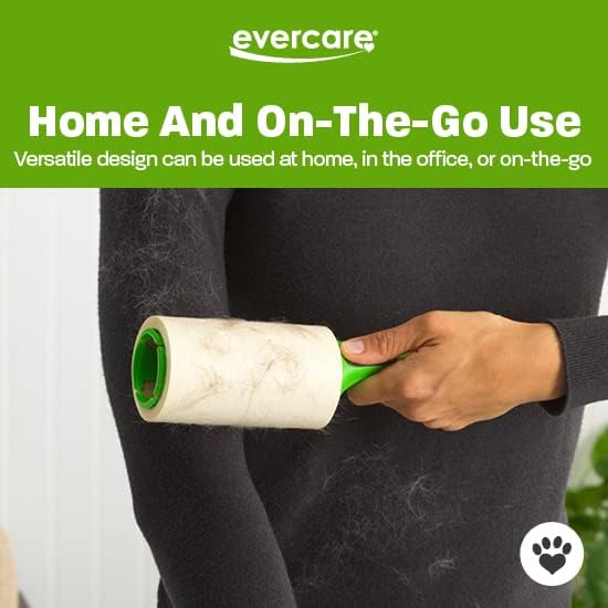 Evercare Pet Lint Roller Refill, Manual Operation, 60 Sheets per Roll, 6 Count Refill Pack for Pet Hair Removal, Green