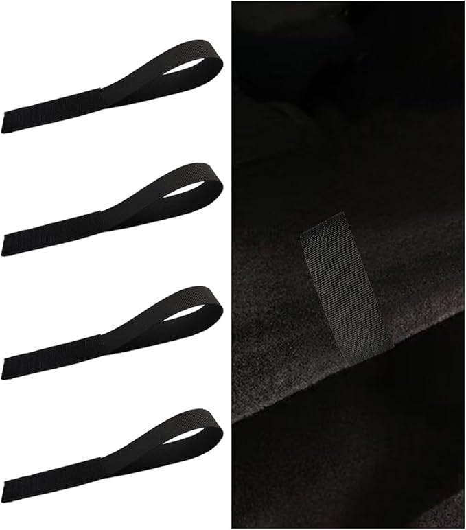 4PCS Trunk Cover Pull Rope for Tesla Model Y, Black Nylon Rope Strap, Trunk Strap, Compatible with Passenger Car, Tesla Model Y Accessories