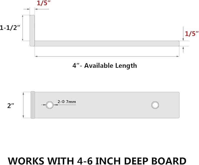 4-Pack 4 Inch Floating Shelf Brackets, Heavy Duty Hidden Shelves Bracket for Kitchen, Nursery, Black Powder Coated Steel