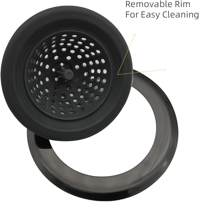 Mi hogar Silicone Sink Drain Strainer 2 Pack, 4.5" Wide Rim Stainless Steel Mesh Basket, Flexible Food & Hair Catcher Stopper for Kitchen Bathroom Tub Shower Drains, Easy to Clean