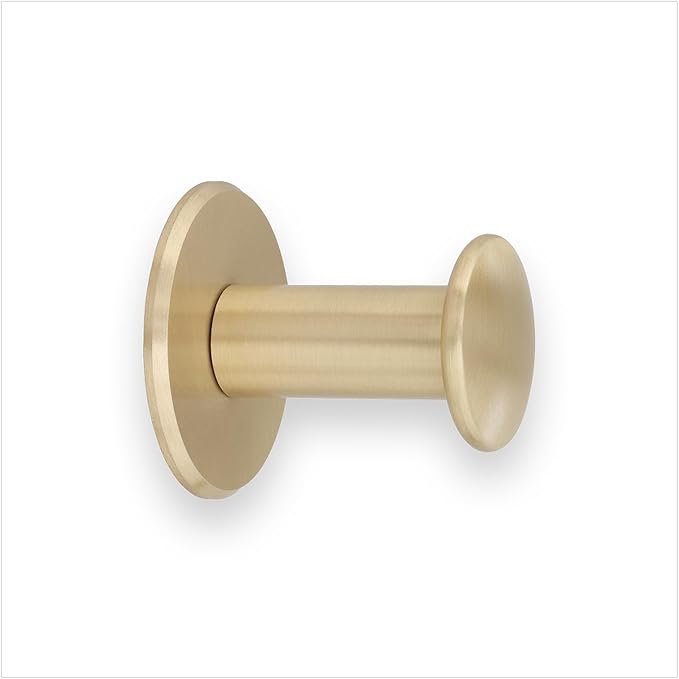 Evi Bathroom Hanger | Wall Hanger Brass | Satin matt Finish | for Hanging Clothes, Coats or Towels | Adhesive Towel Rail and/or Screw | 188DUALLMT