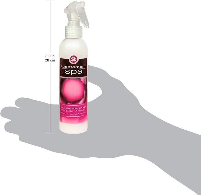 Best Shot Scentament Spa Botanical Body Splash, Detangler Spray, Body Spray for Pets, Cat and Dog Cologne Spray, Wild Orchid Vanilla, 8 Oz.