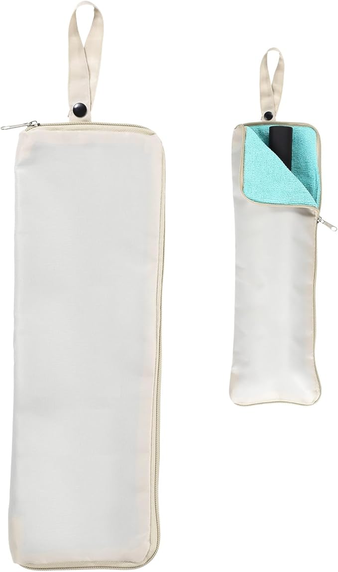 uxcell Wet Umbrellas Bag, 11 x 5 Inch Waterproof Oxford Cloth Reversible Umbrellas Sleeve Cover Portable Waterproof Case for Wet Travel Folding Umbrellas Travel Home Outdoor, Beige