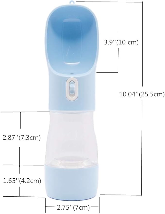 Misthis Portable Dog Water Bottle - Leak Proof Dog Water Dispenser with Bowl & Food Container, Dishwasher Safe Food Grade Plastic for Pet Puppy Outdoor Walking Hiking Travel Blue