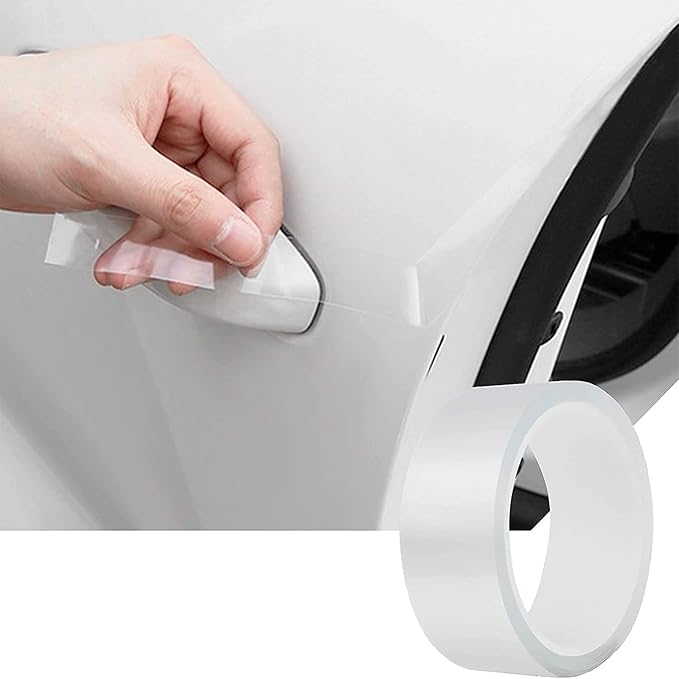 MYFAMIREA Car Door Edge Guards Car Door Side Protector Strip Anti-Collision Transparent Tape for Most Vehicle, Invisible Transparent Bumper, Scratch-Resistant Body,Protect Seat Body (33Ft x 0.8In)