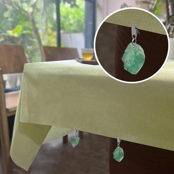 Crystal Tablecloth Weights for Outdoor Table, Picnic Table Cloth Weights Heavy Outdoor, Handmade Accessories, 8 PCS(Green)