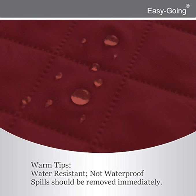 Easy-Going Futon Slipcover - Reversible Sofa Cover, Armless, Water Resistant - Protects Furniture from Pets & Kids - Christmas Red/Ivory