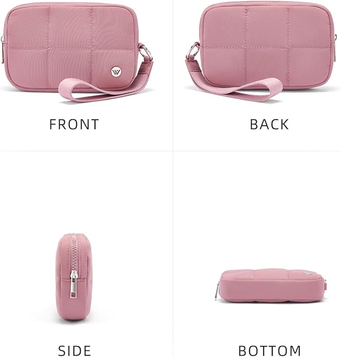 WESTBRONCO Puffer Wristlet Wallets for Women RFID Nylon Wallet with Zipper Quilted Purse for Travel Credit Card Holder Phone