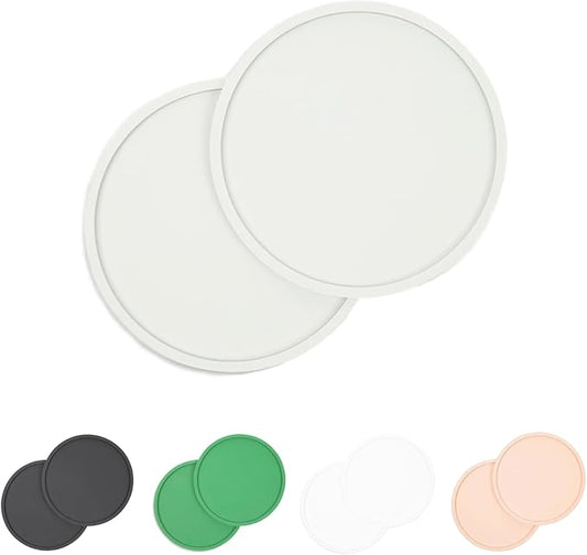 Waggo Habit Silicone Dog Placemat for Small Medium and Large Breeds - Modern Heavyweight Silicone Dog Mat, Dishwasher Safe, Solid Placemat - Set of 2 (Small, Light Grey)