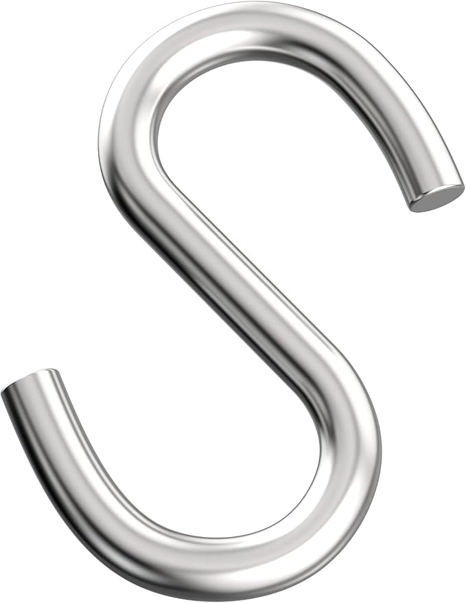 Axe Sickle 304 Stainless Steel 3 Inch S Hooks Heavy Duty Hanging Hook S Shaped Utility Hook for Hanging and Utility Use, Loads up to 550 lbs, 4 Pcs