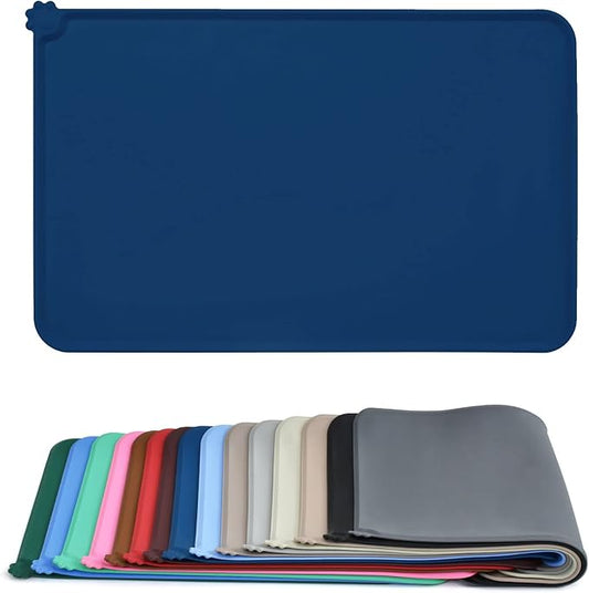 AUDWUD Silicone Waterproof Pet Feeding Mats,Anti Slip Bowl Pad, Dog Mat for Food and Water