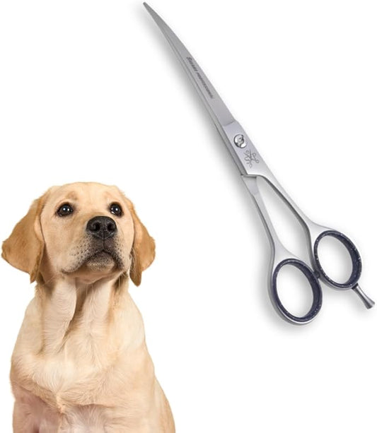 Dog Grooming Scissors 4.5 Curved Shear Perfect for Dog, Cats, and other Pets Face & Paws Trimming