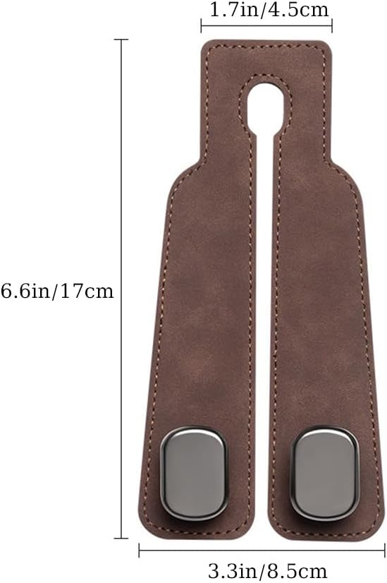 Car Hooks for Headrest,2PCS Car Seat Back Storage Hook for Headrest,Car Seat Multifunctional Bag Hook,Car Hooks for Purses,Bags,Handbags (Brown)