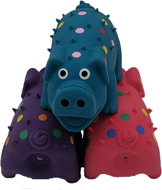 Hoiasem 3 Pack 4 Inch Mini Latex Dog Squeaky Toys Goblet Pig Dog Toy for Mimi Small Dogs
