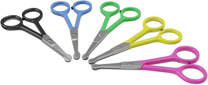 Tiny Trim 4.5" Ball-Tipped Scissor for Dog, Cat and all Pet Grooming - Ear, Nose, Face & Paw - Scaredy Cut's small Safety Scissor