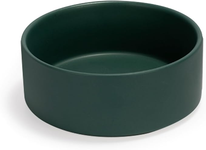 SPUNKYJUNKY 60OZ Ceramic Dog and Cat Bowl, Modern Cute Weighted Food Water Bowl for Replacement Green (2 Pack)