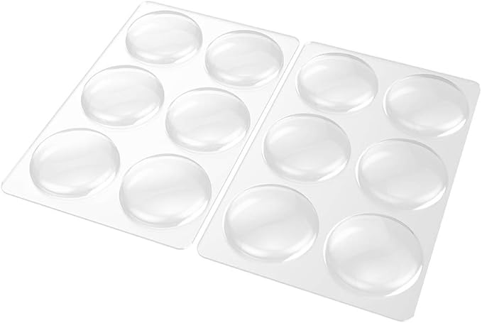 Door Knob Wall Shield, 12PCS Transparent Round Soft Rubber Wall Protector Self Adhesive Door Handle Bumper (Small Round 1.57 Inch, Clear)
