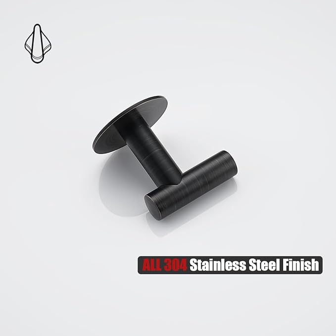 JQK Self Adhesive Towel Hook Bronze, No Drill Stick on Coat Robe Clothes Wall Hook for Bathroom Kitchen Garage 4 Pack, 304 Stainless Steel Oil Rubbed Bronze, ATH110-ORB-P4