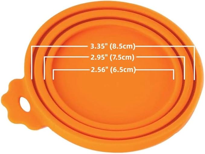 MoPawKT- 6 pcs Silicone Cat/Dog Food Can Covers Lids, Universal 3 Sizes Fit for 3oz, 5.5oz, 6.5oz, 13oz, 13.2oz Pet Food Cans, BPA Free, Reusable (set of 6 lids)