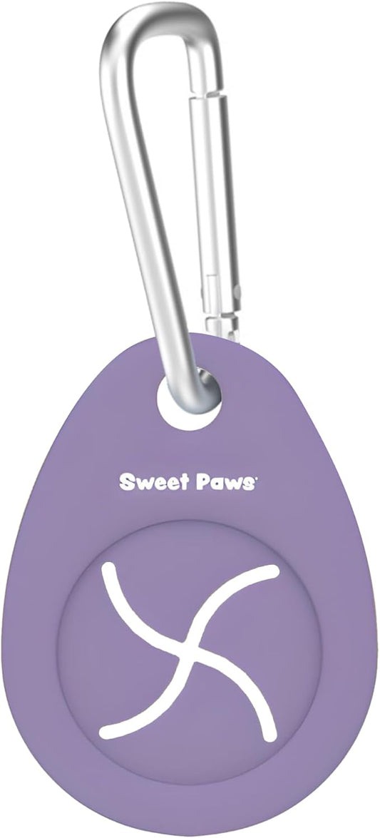 Dog Poop Bag Holder Charm for Hands-Free Carry of Used Poop Bag, Durable Eco-Friendly Silicone Dog Walking Accessory with Carabiner Clip -Lavender Cream