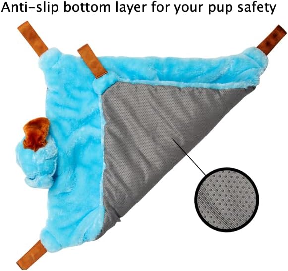 Puppy Play Mat with Toys for Small Breeds - Blue, 23”x20” - Multi-Functional Interactive Toy and Sleeping Pad with Detachable Dog Toys for Small Dogs to Keep Busy, Puppy Gifts for New Owner