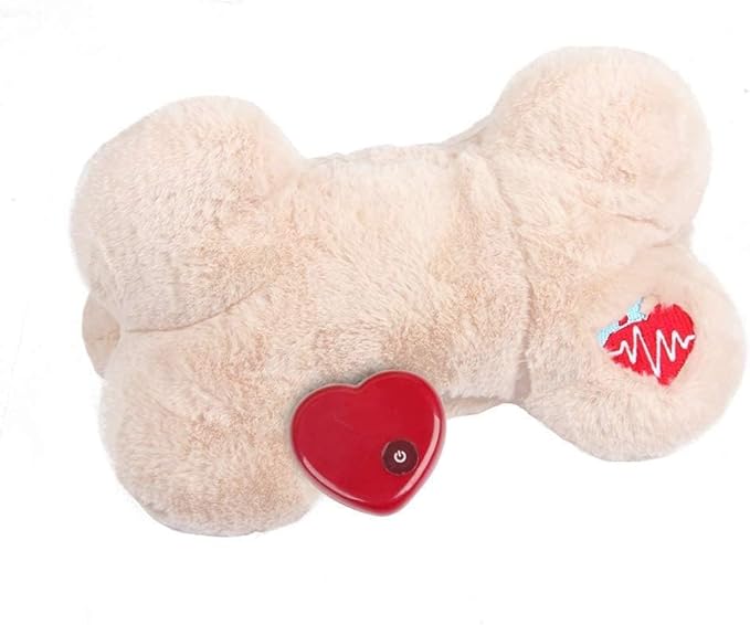 ALL FOR PAWS Puppy Heartbeating Pillow Dog Crate Training Snuggle Toys Dog Pillow Sleep Aid Plush Toy, Stress Relief and Comfort New Puppy