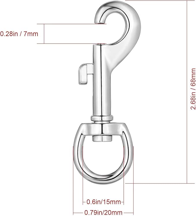 Swivel Snap Hooks Dog Leash Clips and Clasps - Pet Buckle Trigger Clips for Dogs and Cats - 16pcs