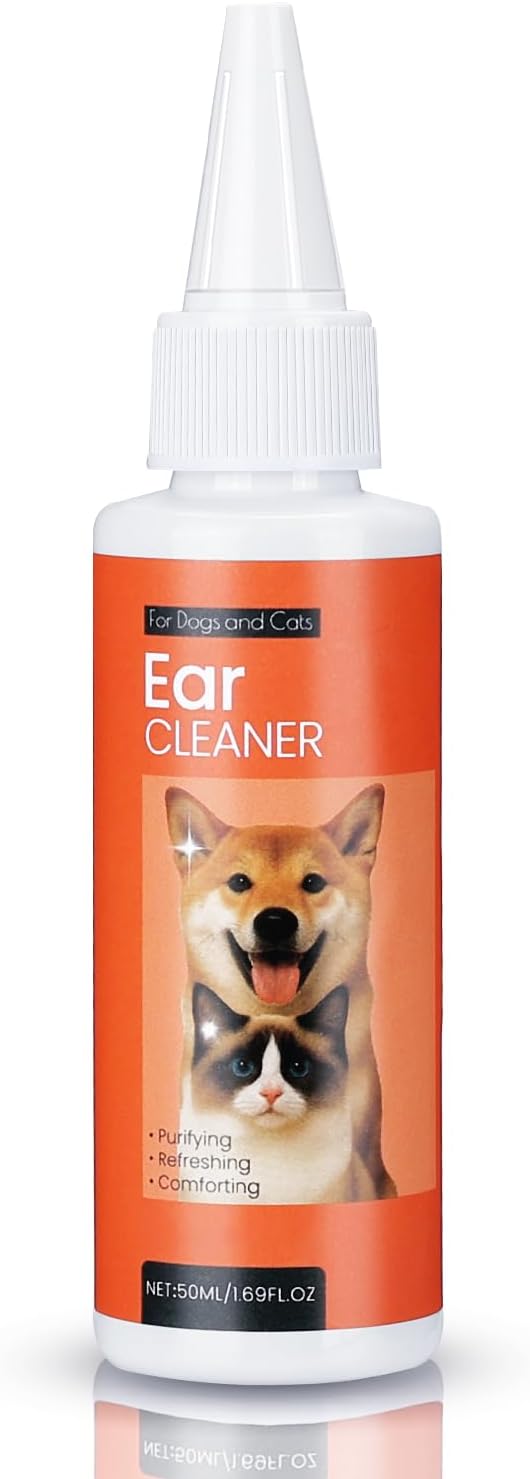 FlowFish Pet Ear Cleaner for Dogs Ear Infection Treatment, No-irritating Dog Ear Cleaner Solution for Treat Dog Ear Infection at Home with Gentle Caring [1.69 FL.OZ]