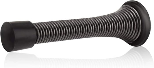 HOMOTEK 50 Pack Oil Rubbed Bronze Spring Door Stops,3-1/8” Heavy Duty Door Stop - Flexible Spring Door Stopper with Low Mounted Black Rubber Bumper Tips